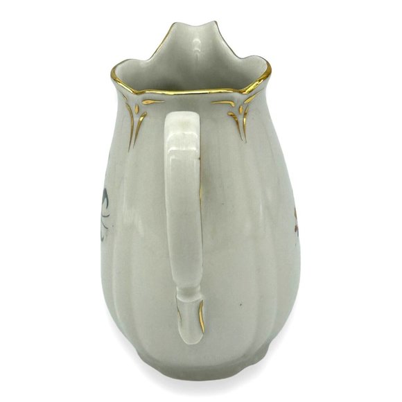 VTG Porcelain Creamer Germany US Zone Double Side Floral Designs Gold Trim 4.5" - Picture 4 of 11